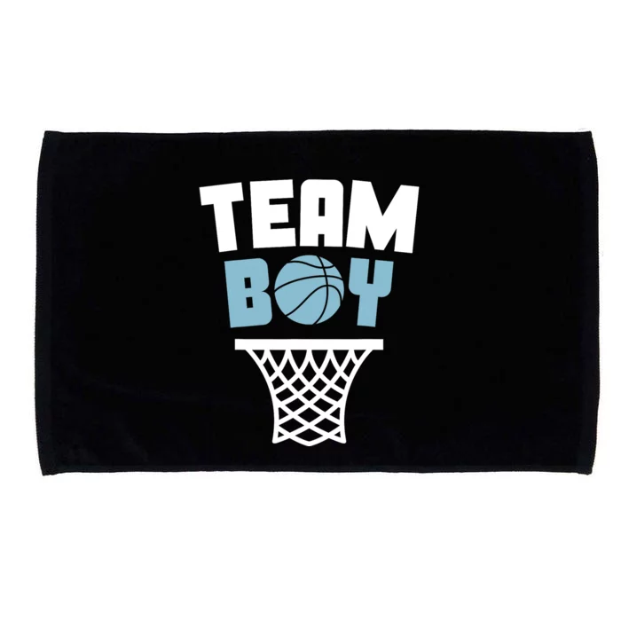 Team Boy Basketball Gender Reveal Blue Baby Shower Party Microfiber Hand Towel