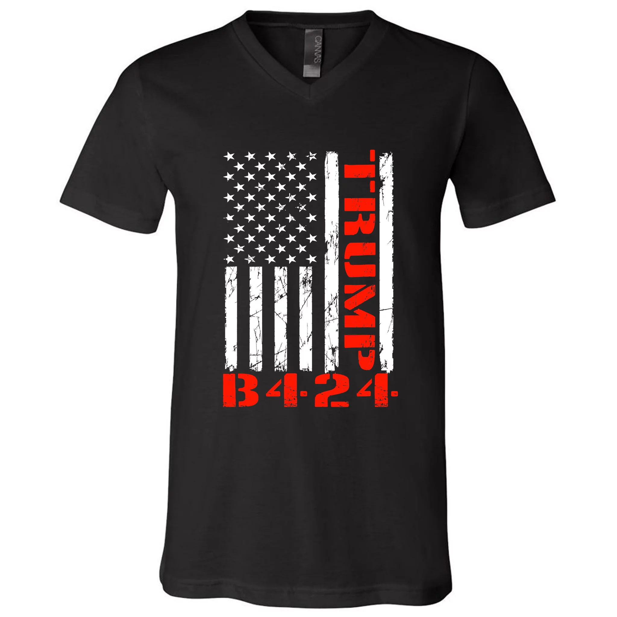 TRUMP B424 Before 2024 TRUMP Before 2024 US Flag V-Neck T-Shirt ...