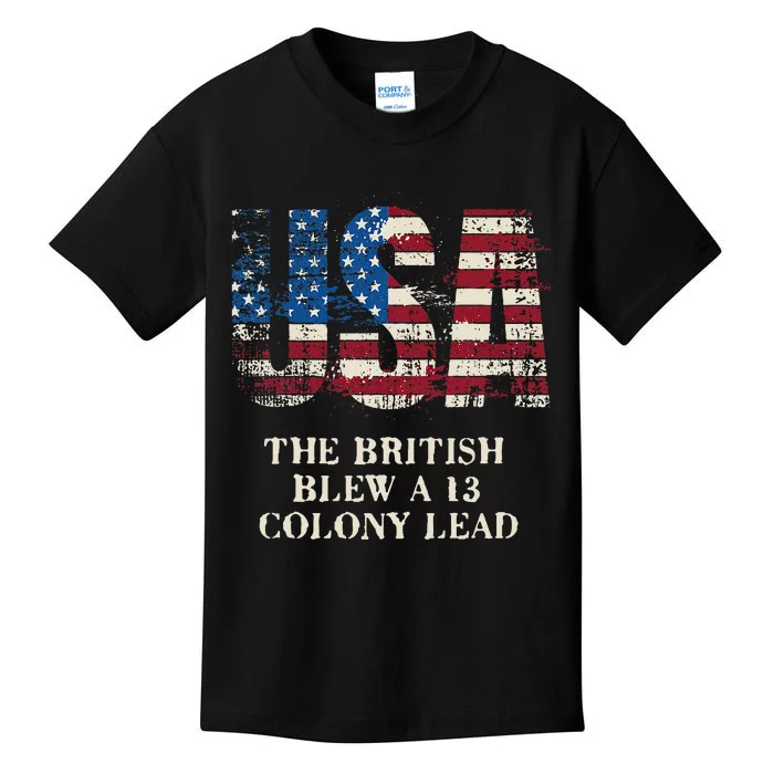 The British Blew A 13 Colony Lead Funny 4th Of July Kids T-Shirt