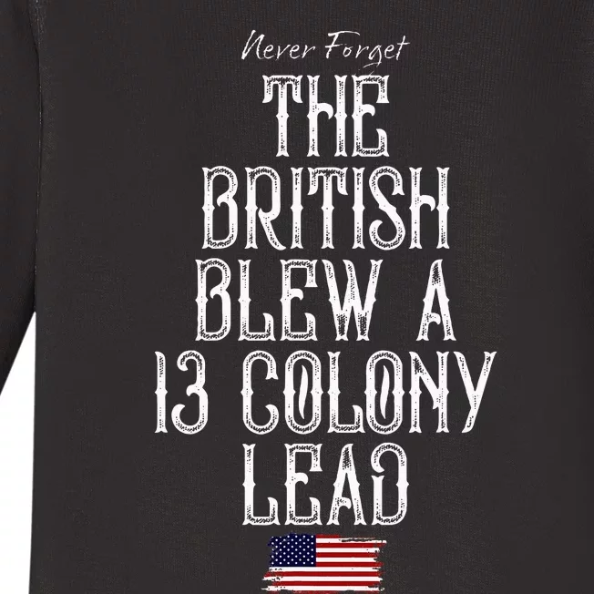 The British Blew A 13 Colony Lead Baby Long Sleeve Bodysuit