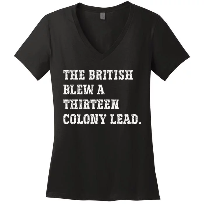 The British Blew A 13 Colony Lead Funny Philadelphia Women's V-Neck T-Shirt