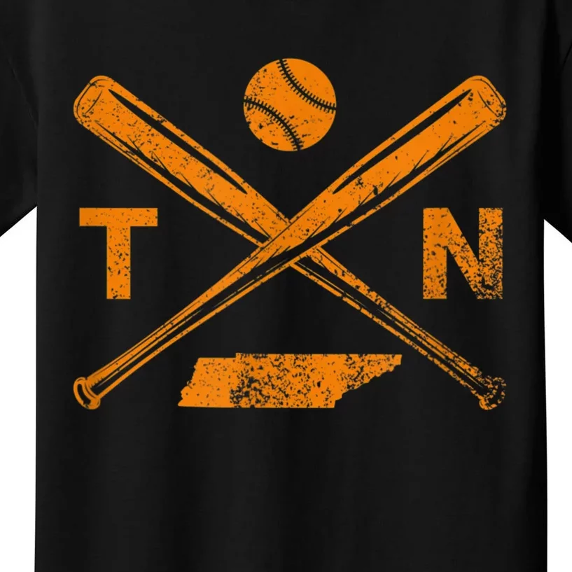 Tennessee Baseball Bats & Ball Classic Baseball Player Kids T-Shirt
