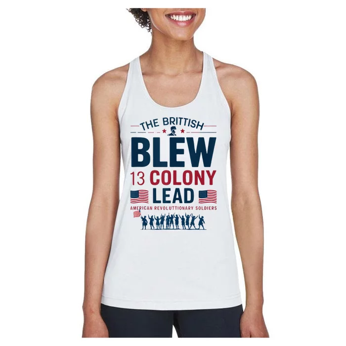 The British Blew A 13 Colony Lead A Thirteen Colony Lead Women's Racerback Tank