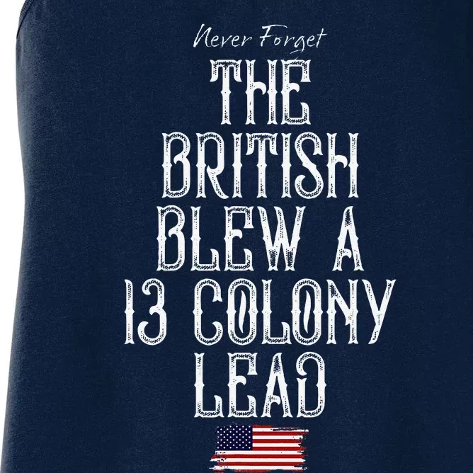 The British Blew A 13 Colony Lead Women's Racerback Tank