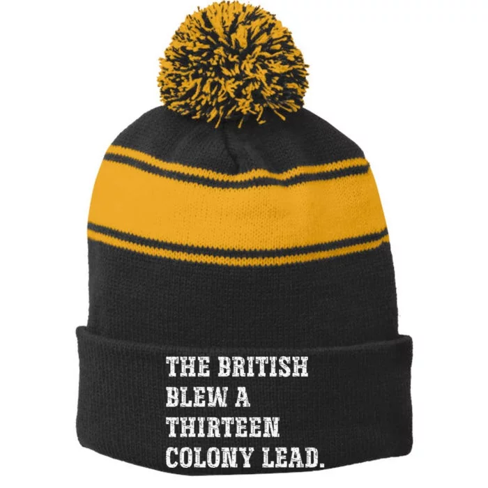 The British Blew A 13 Colony Lead Funny Philadelphia Stripe Pom Pom Beanie