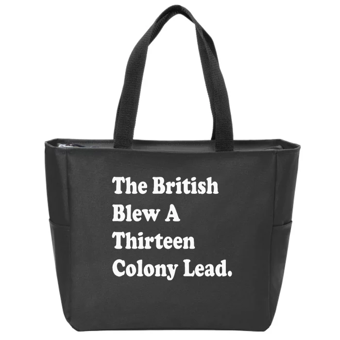 The British Blew A Thirteen Colony Lead Red Philadelphia Zip Tote Bag