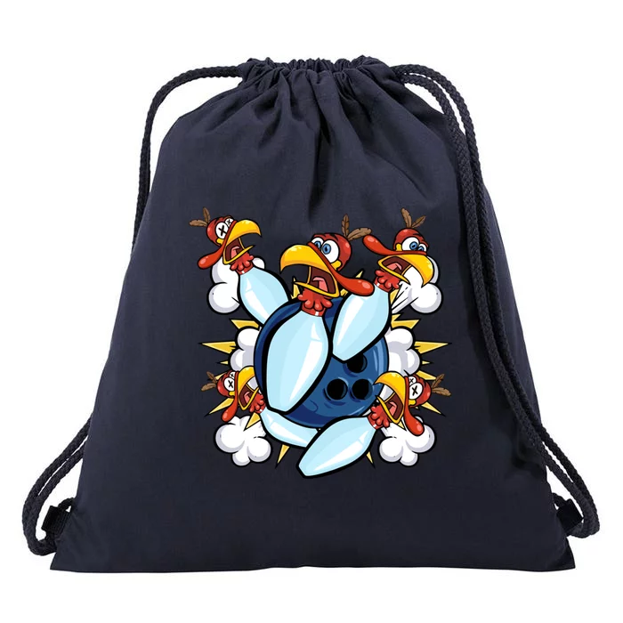 Thanksgiving Bowl Bowler Strike Pin Sport Turkey Bowling Gift Drawstring Bag