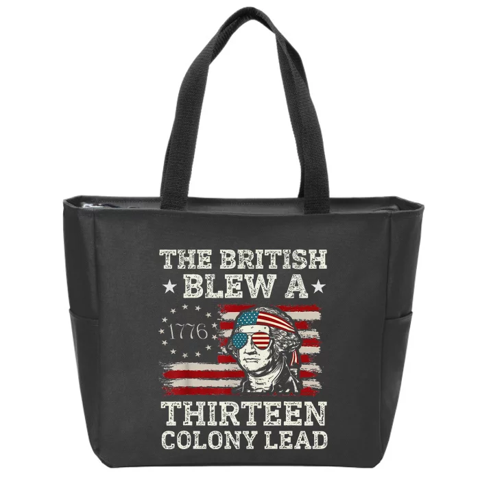 The British Blew A 13 Colony Lead Funny Zip Tote Bag