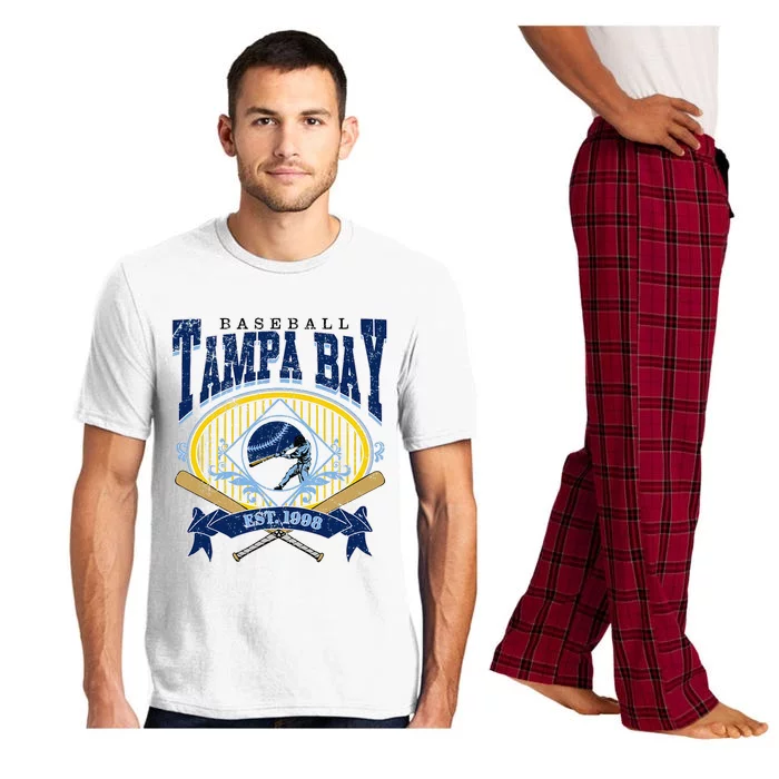 Tampa Bay Baseball Vintage Baseball Lover Pajama Set