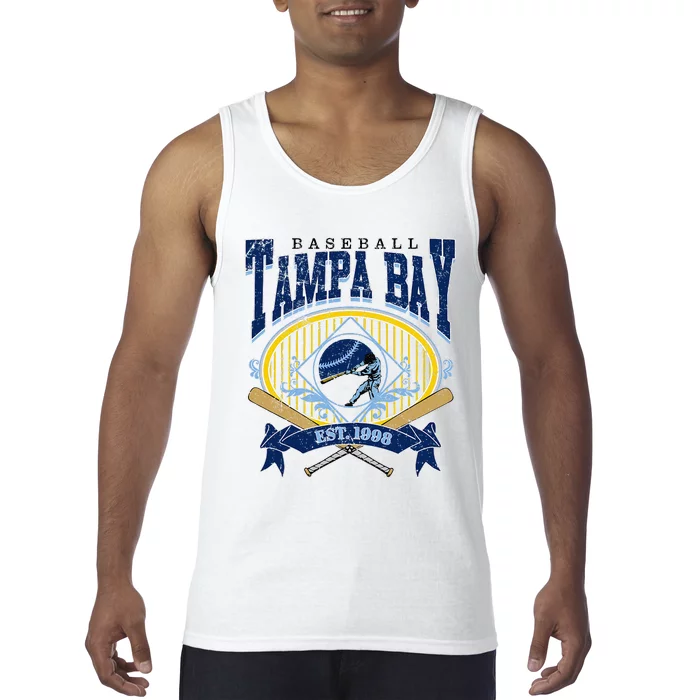 Tampa Bay Baseball Vintage Baseball Lover Tank Top