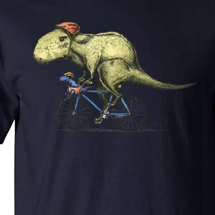 Trex Bikers Bicycle Riding Dinosaur Design Tall T-Shirt