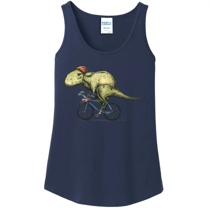 Trex Bikers Bicycle Riding Dinosaur Design Ladies Essential Tank