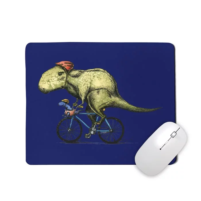 Trex Bikers Bicycle Riding Dinosaur Design Mousepad