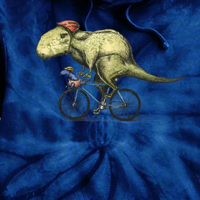 Trex Bikers Bicycle Riding Dinosaur Design Tie Dye Hoodie