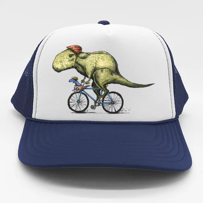 Trex Bikers Bicycle Riding Dinosaur Design Trucker Hat