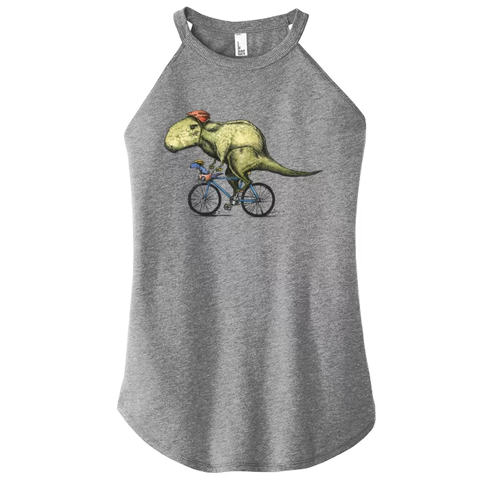 Trex Bikers Bicycle Riding Dinosaur Design Women’s Perfect Tri Rocker Tank