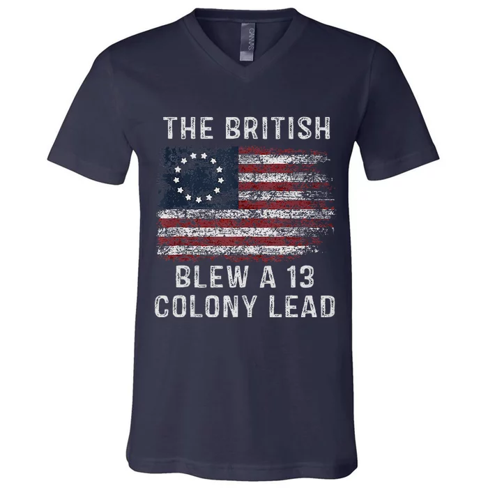 The British Blew A Thirteen Colony Lead V-Neck T-Shirt