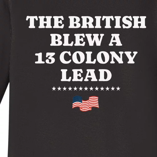 The British Blew A 13 Colony Lead Baby Long Sleeve Bodysuit