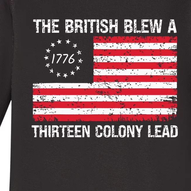 The British Blew A 13 Colony Lead Funny 4th Of July Baby Long Sleeve Bodysuit