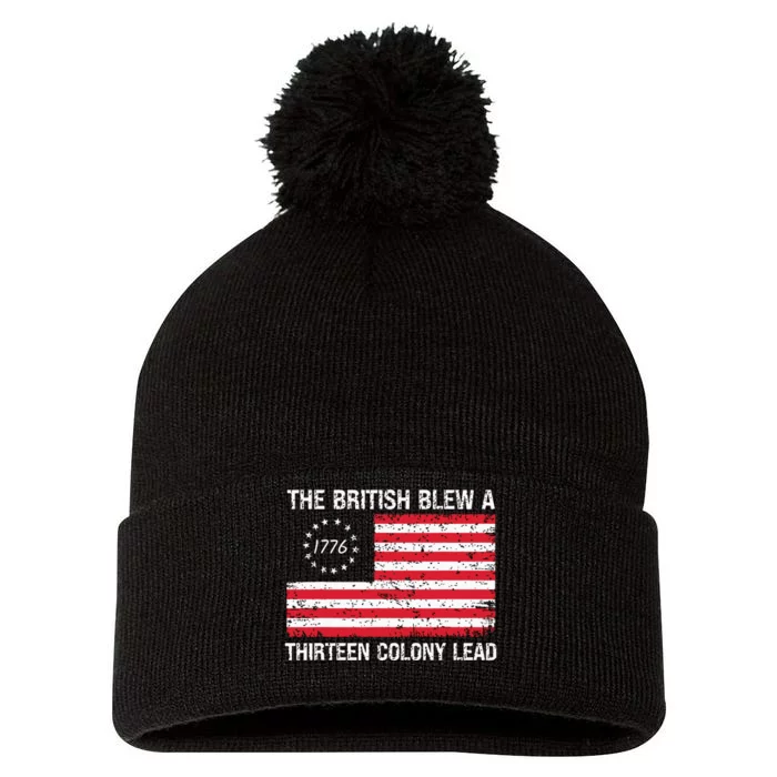 The British Blew A 13 Colony Lead Funny 4th Of July Pom Pom 12in Knit Beanie