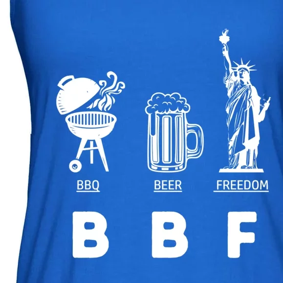 Tu Bbq Beer Freedom Bff Funny Gift Us Flag Grilling Ing Great Gift Ladies Essential Flowy Tank