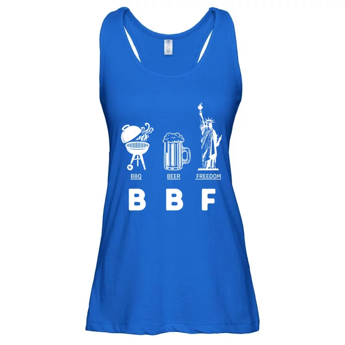 Tu Bbq Beer Freedom Bff Funny Gift Us Flag Grilling Ing Great Gift Ladies Essential Flowy Tank