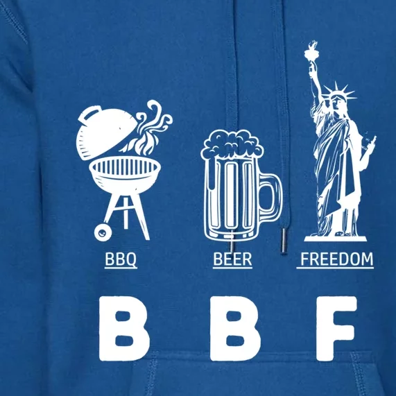 Tu Bbq Beer Freedom Bff Funny Gift Us Flag Grilling Ing Great Gift Premium Hoodie