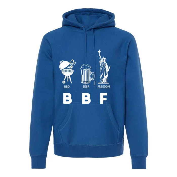 Tu Bbq Beer Freedom Bff Funny Gift Us Flag Grilling Ing Great Gift Premium Hoodie