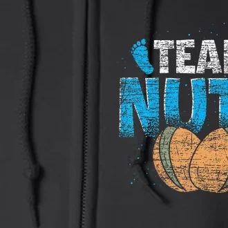 Team Boy Baby Shower Team Nuts Future Parents Gender Reveal Full Zip Hoodie