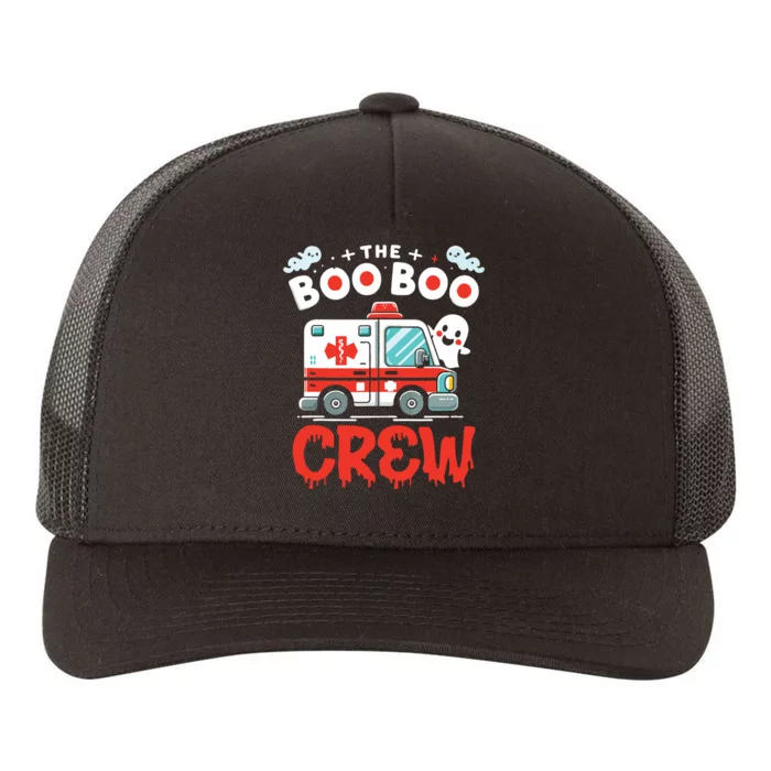 The Boo Boo Crew Ambulance Driver Paramedics Ems Halloween Yupoong Adult 5-Panel Trucker Hat