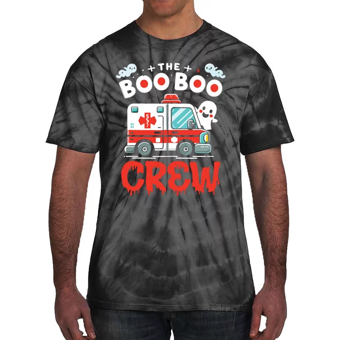 The Boo Boo Crew Ambulance Driver Paramedics Ems Halloween Tie-Dye T-Shirt