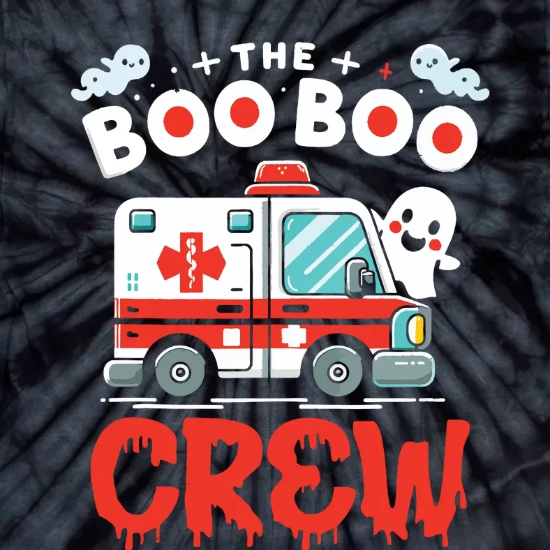 The Boo Boo Crew Ambulance Driver Paramedics Ems Halloween Tie-Dye T-Shirt