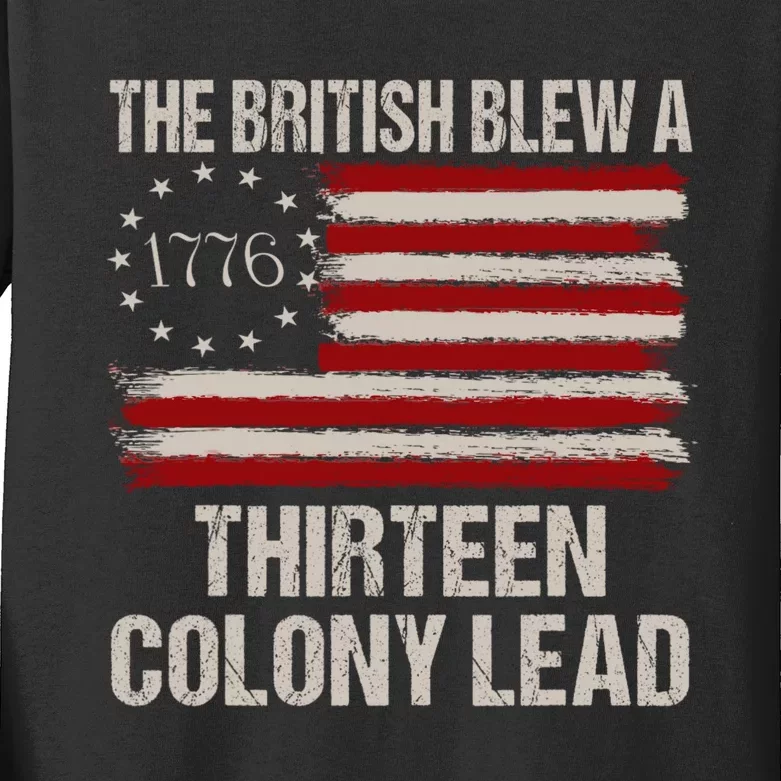 The British Blew A 13 Colony Lead Funny 4th Of July Funny Kids Long Sleeve Shirt