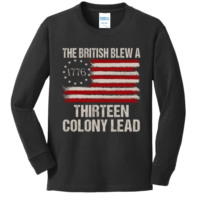 The British Blew A 13 Colony Lead Funny 4th Of July Funny Kids Long Sleeve Shirt