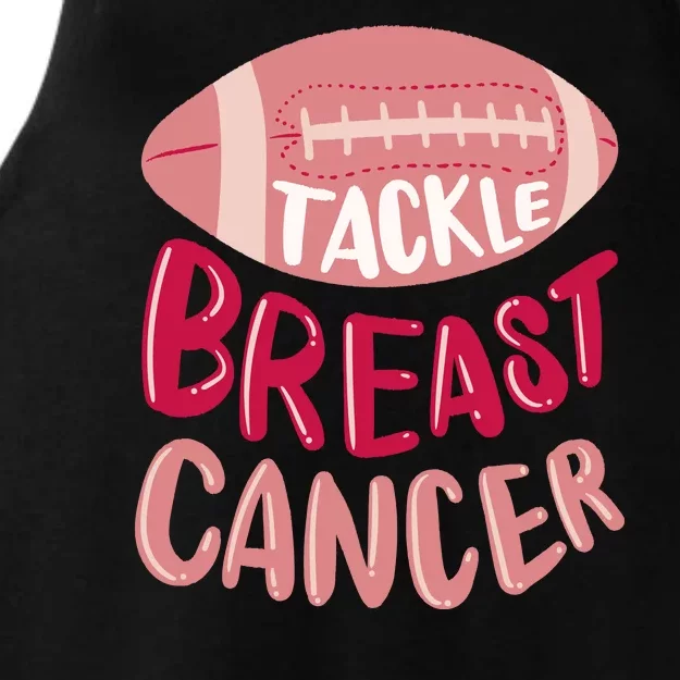 Tackle Breast Cancer Football Ladies Tri-Blend Wicking Tank