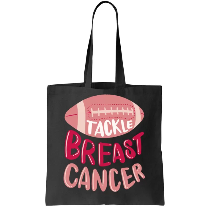 Tackle Breast Cancer Football Tote Bag