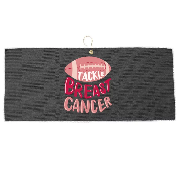 Tackle Breast Cancer Football Large Microfiber Waffle Golf Towel