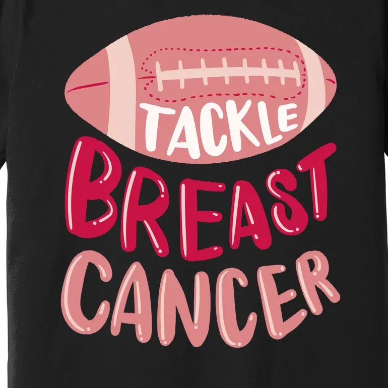 Tackle Breast Cancer Football Premium T-Shirt