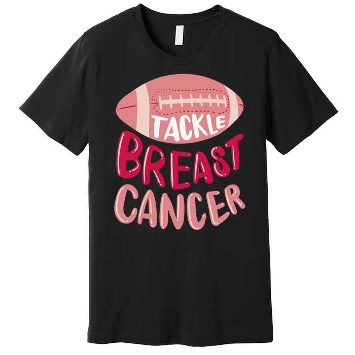 Tackle Breast Cancer Football Premium T-Shirt