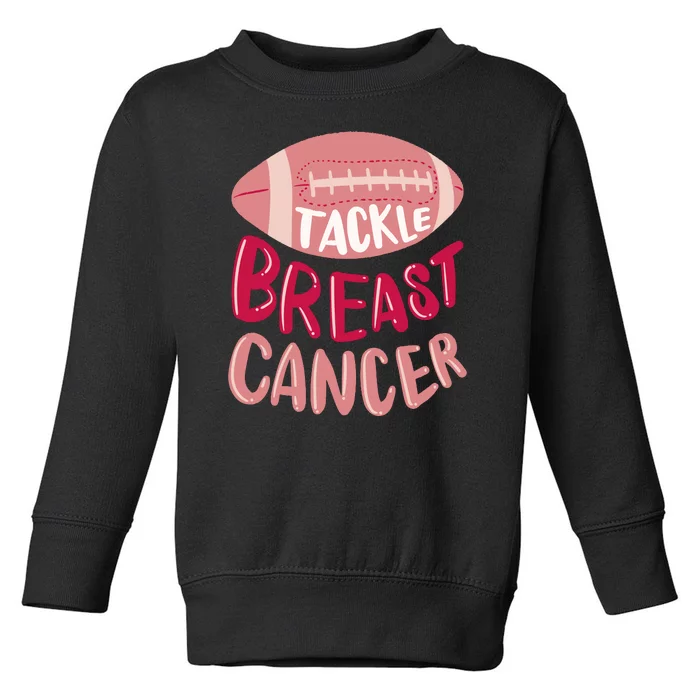 Tackle Breast Cancer Football Toddler Sweatshirt