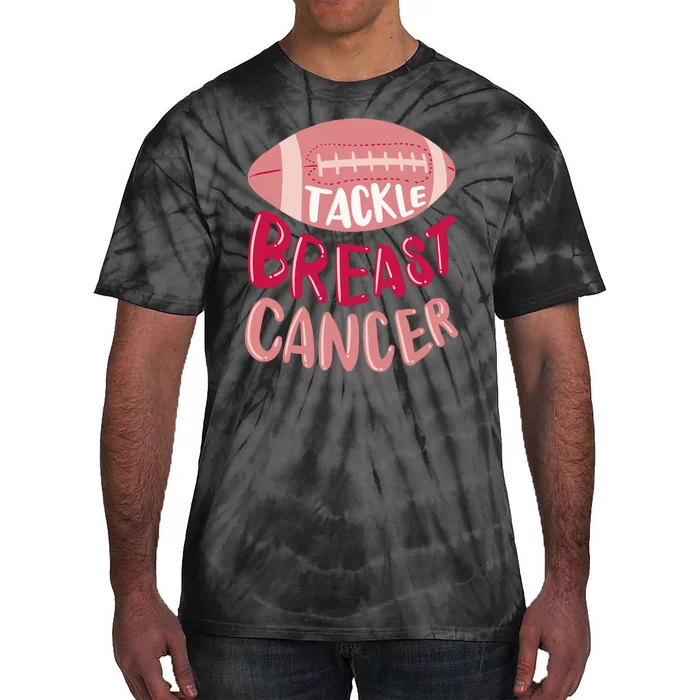 Tackle Breast Cancer Football Tie-Dye T-Shirt