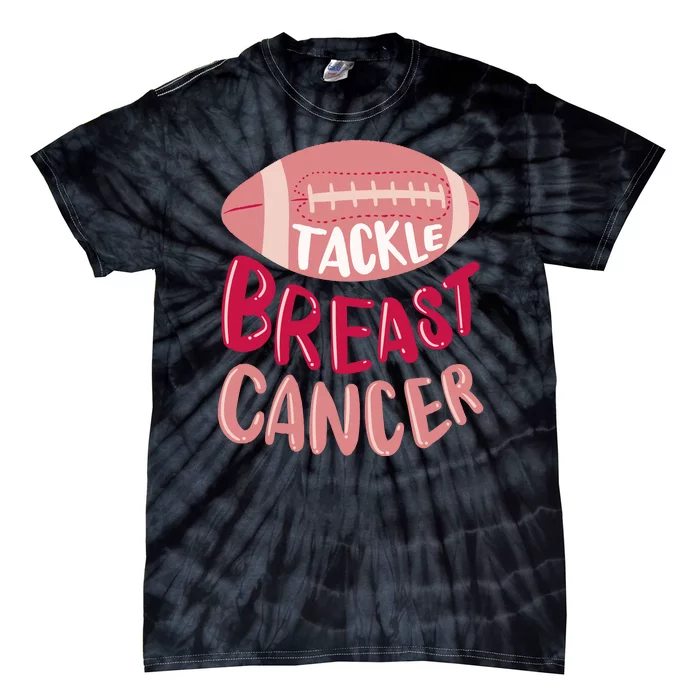 Tackle Breast Cancer Football Tie-Dye T-Shirt