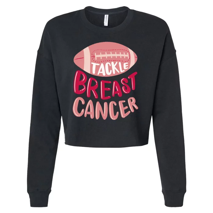 Tackle Breast Cancer Football Cropped Pullover Crew