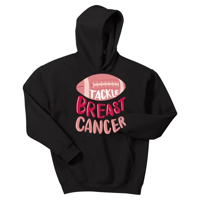 Tackle Breast Cancer Football Kids Hoodie