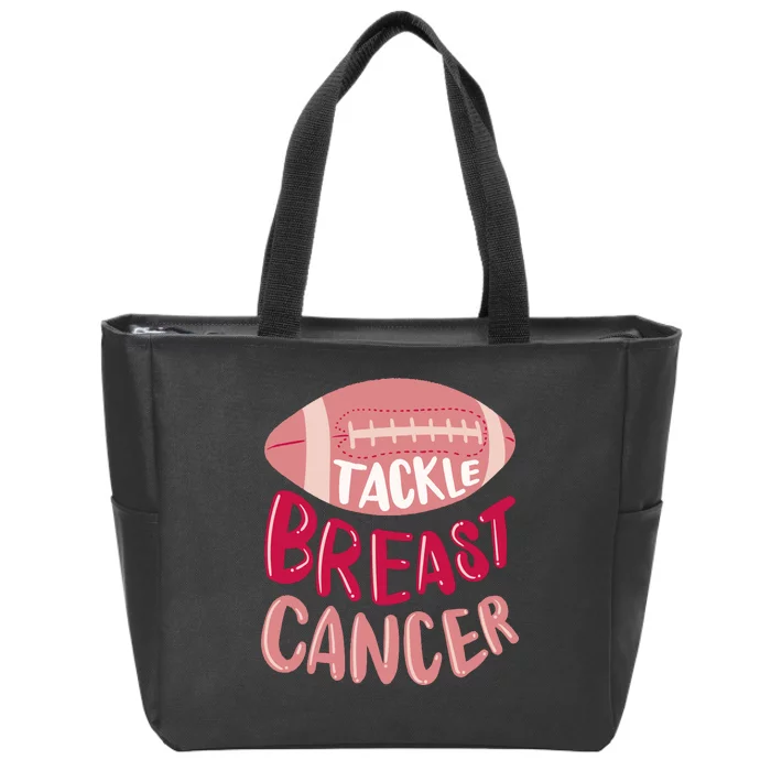 Tackle Breast Cancer Football Zip Tote Bag