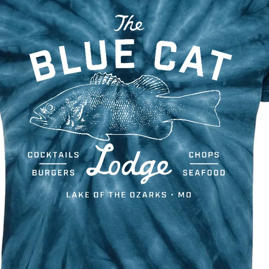 The Blue Cat Lodge Lake Of Ozarks Fish Kids Tie-Dye T-Shirt