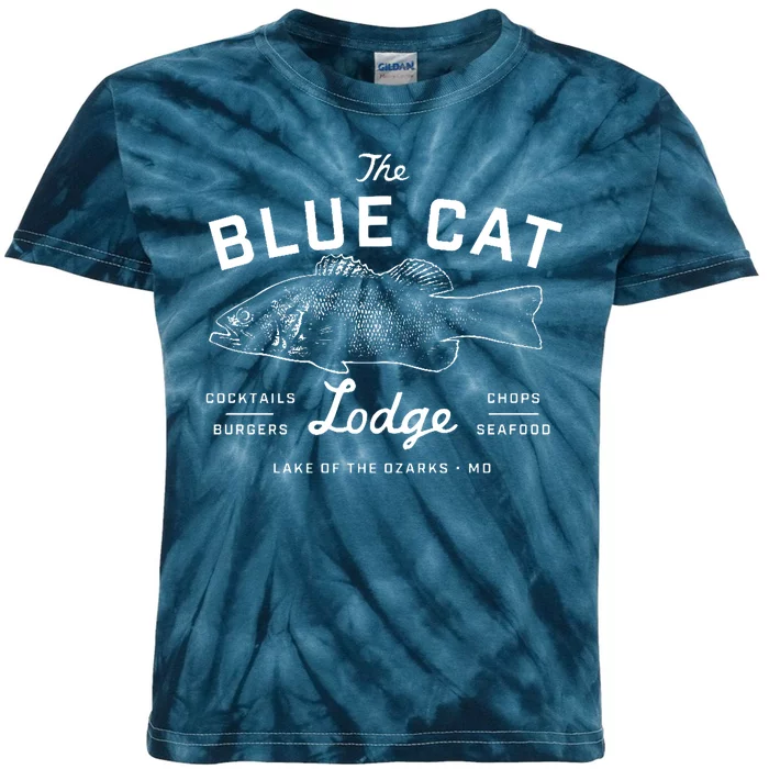 The Blue Cat Lodge Lake Of Ozarks Fish Kids Tie-Dye T-Shirt