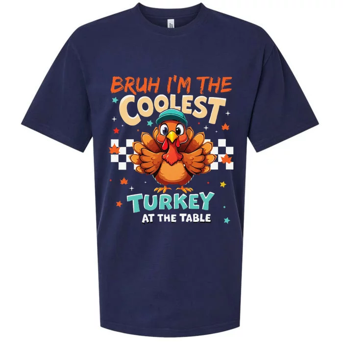 Thanksgiving Bruh Coolest Turkey At The Table Sueded Cloud Jersey T-Shirt