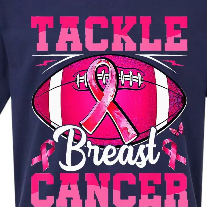 Tackle Breast Cancer Warrior Ribbon Football Sueded Cloud Jersey T-Shirt