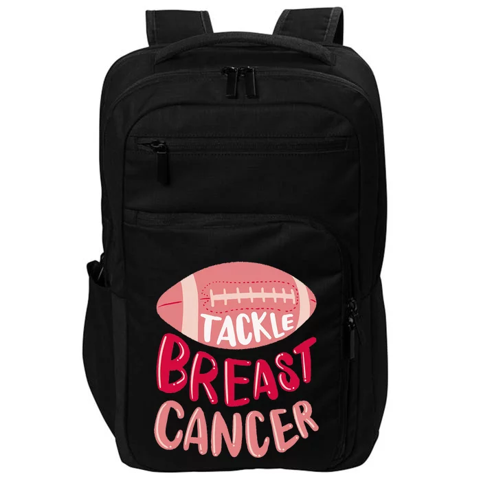 Tackle Breast Cancer Awareness Football P.I.N.K Ribbon Impact Tech Backpack